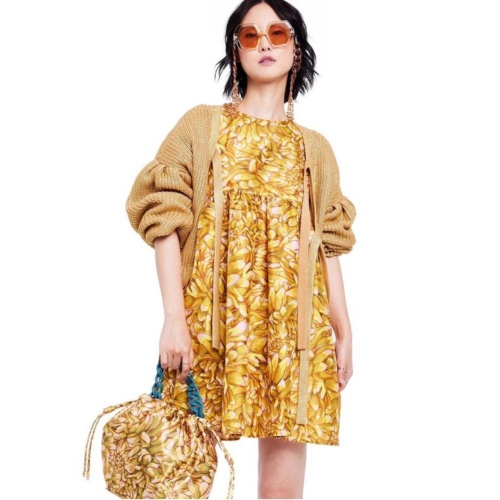 NEW Kika Vargas x Target Women's Mum Floral Puff Sleeve Mini Dress Small Easter